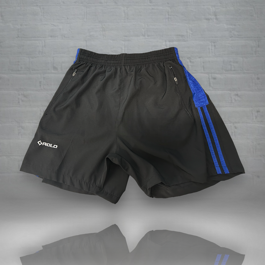 Black and Blue Leisure Shorts
