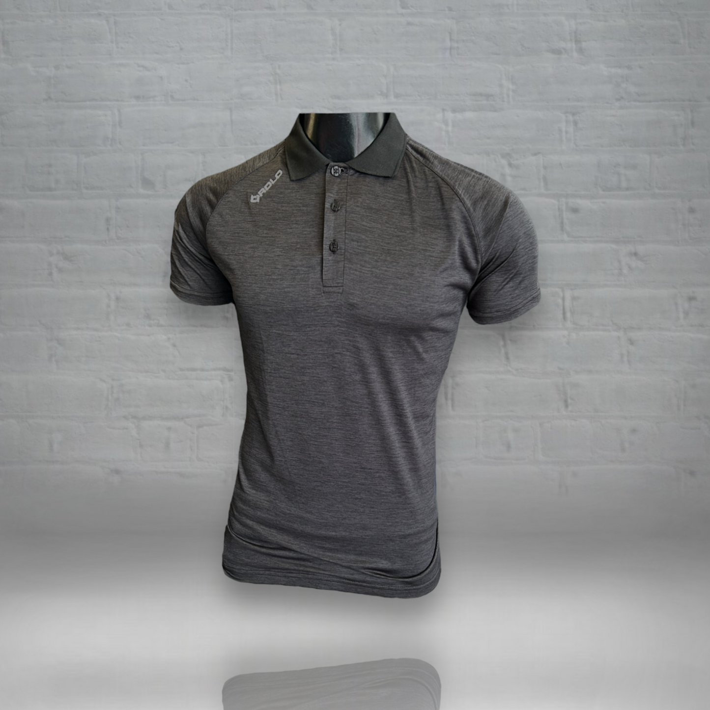 Dark Grey Mélange Polo Shirt