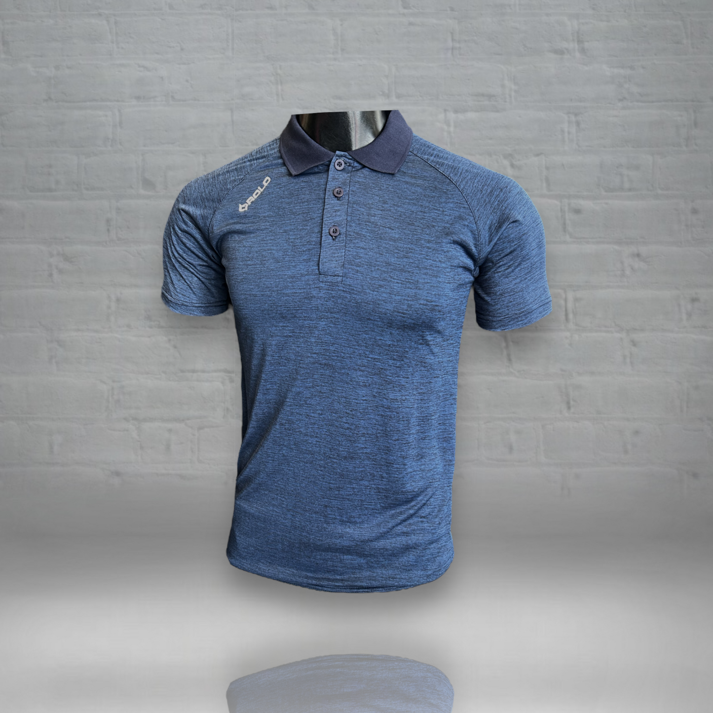 Navy Mélange Polo Shirt