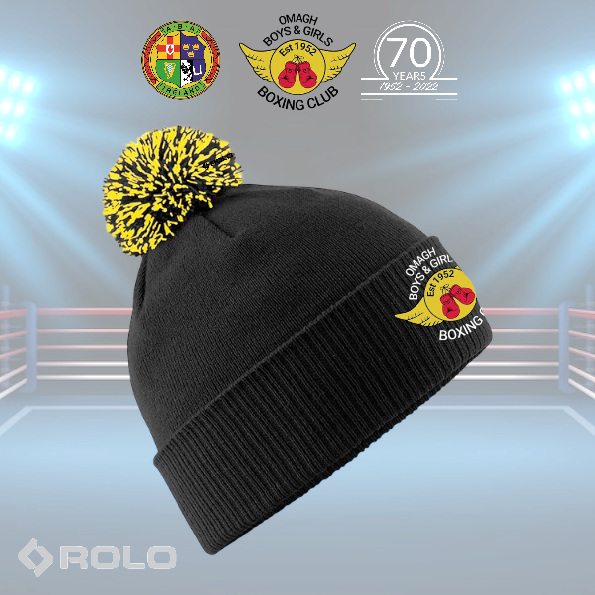 Omagh Boxing Club - Black/yellow Beanie