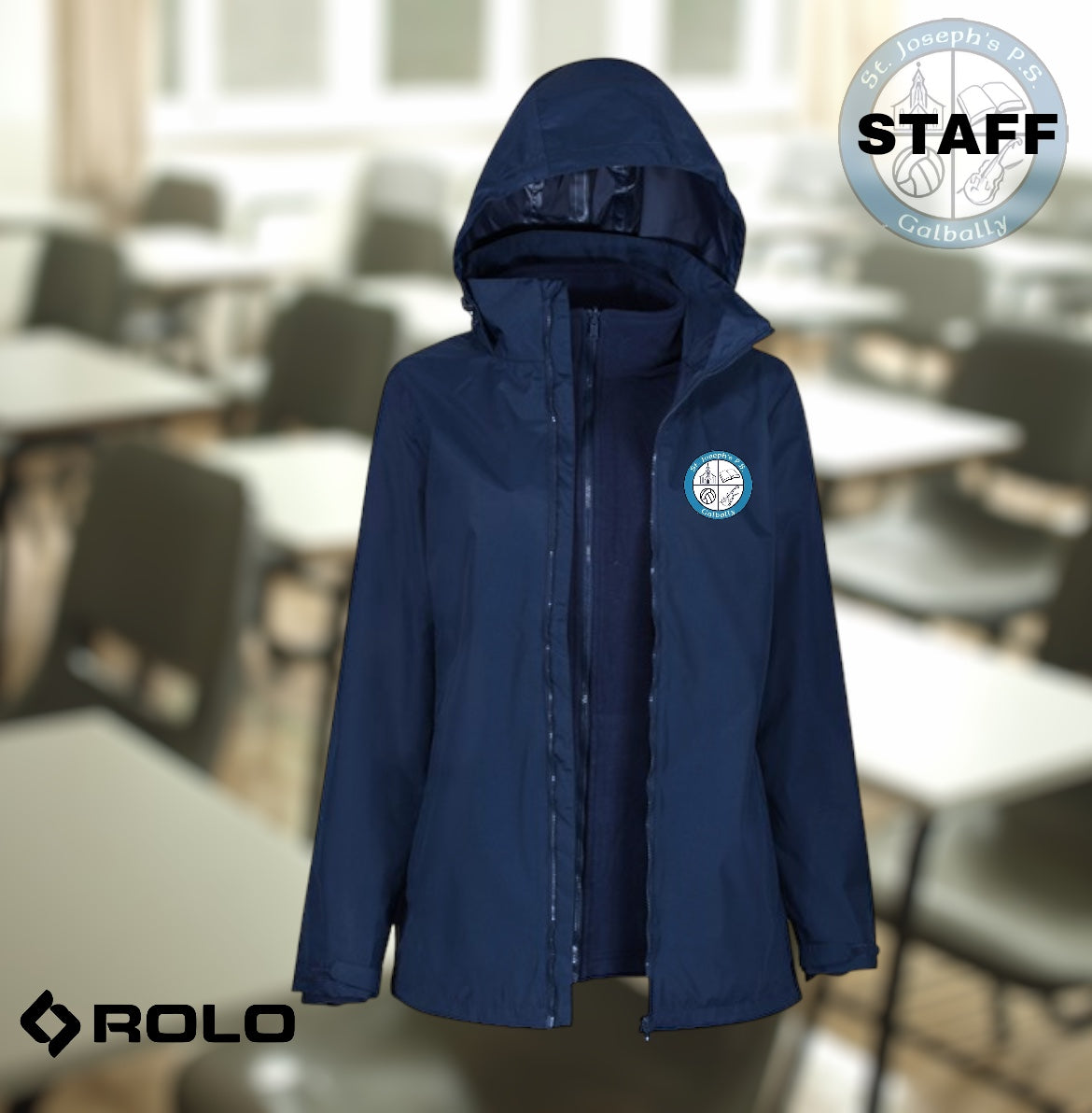 St Joseph’s PS Galbally Staff – Navy Waterproof Jacket