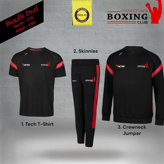 Cookstown Boxing Club – 3-item Bundle (T-Shirt, Skinnies, Jumper)
