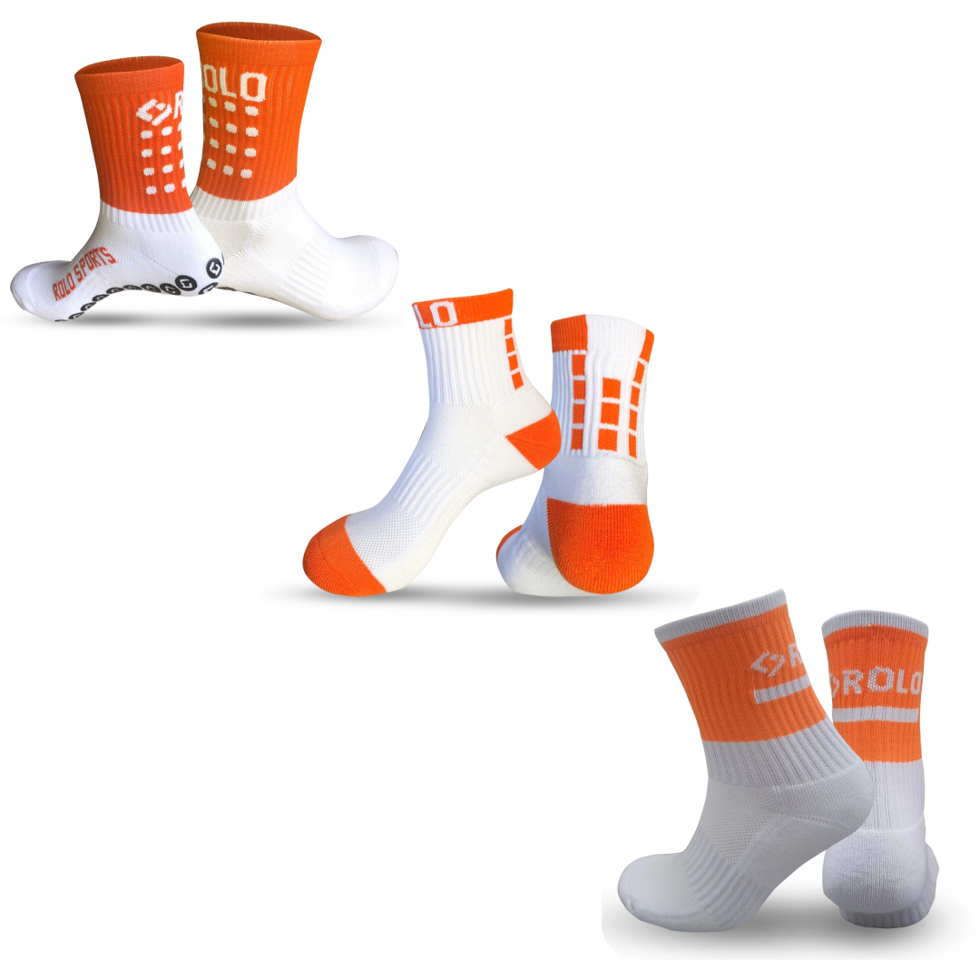 Orange and White Sock Bundle