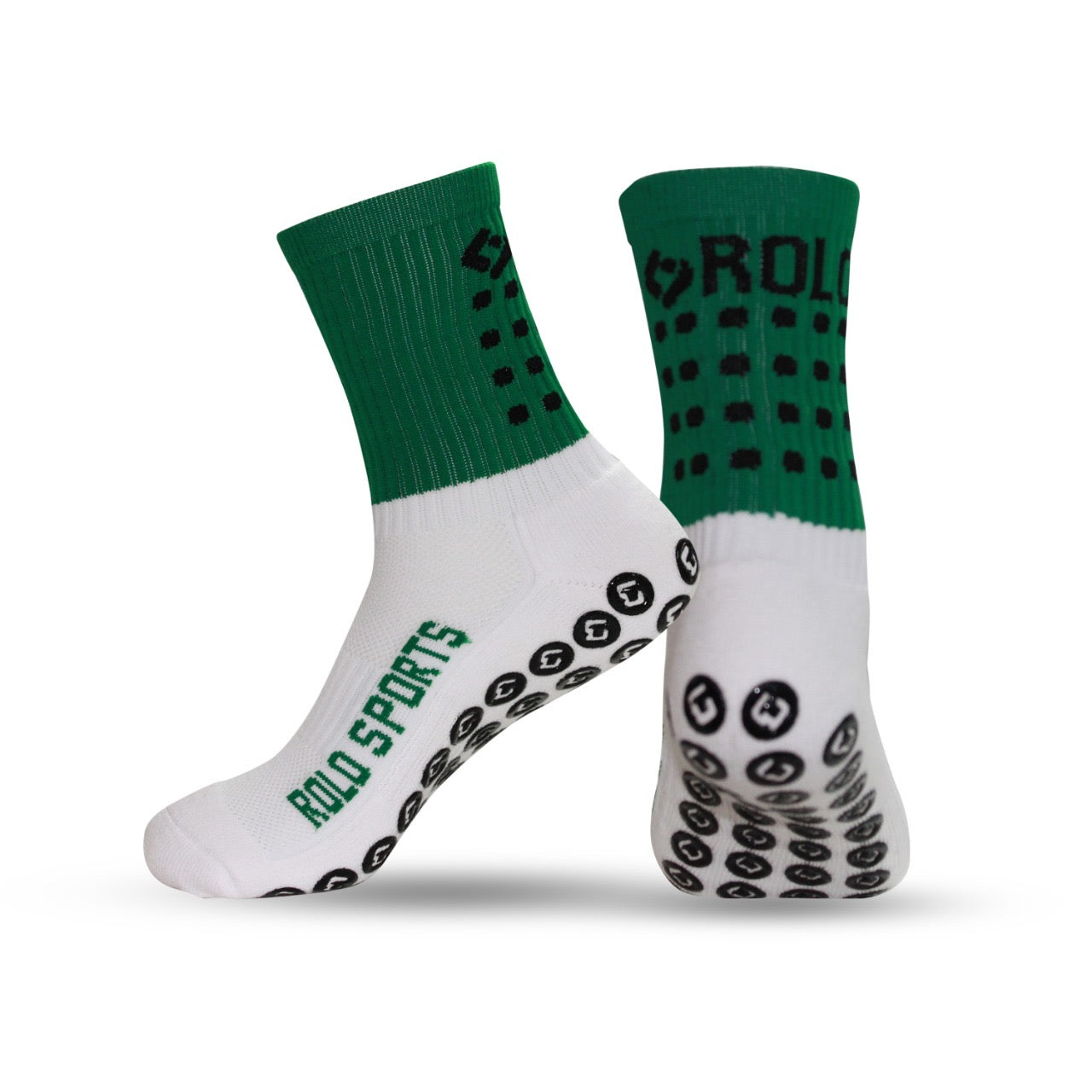 Green cushioned sports socks