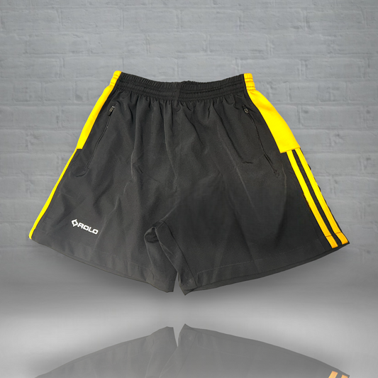 Black and Yellow Leisure Shorts