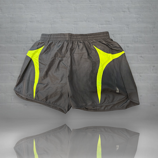 Dark Grey and Lime Green Gym Shorts