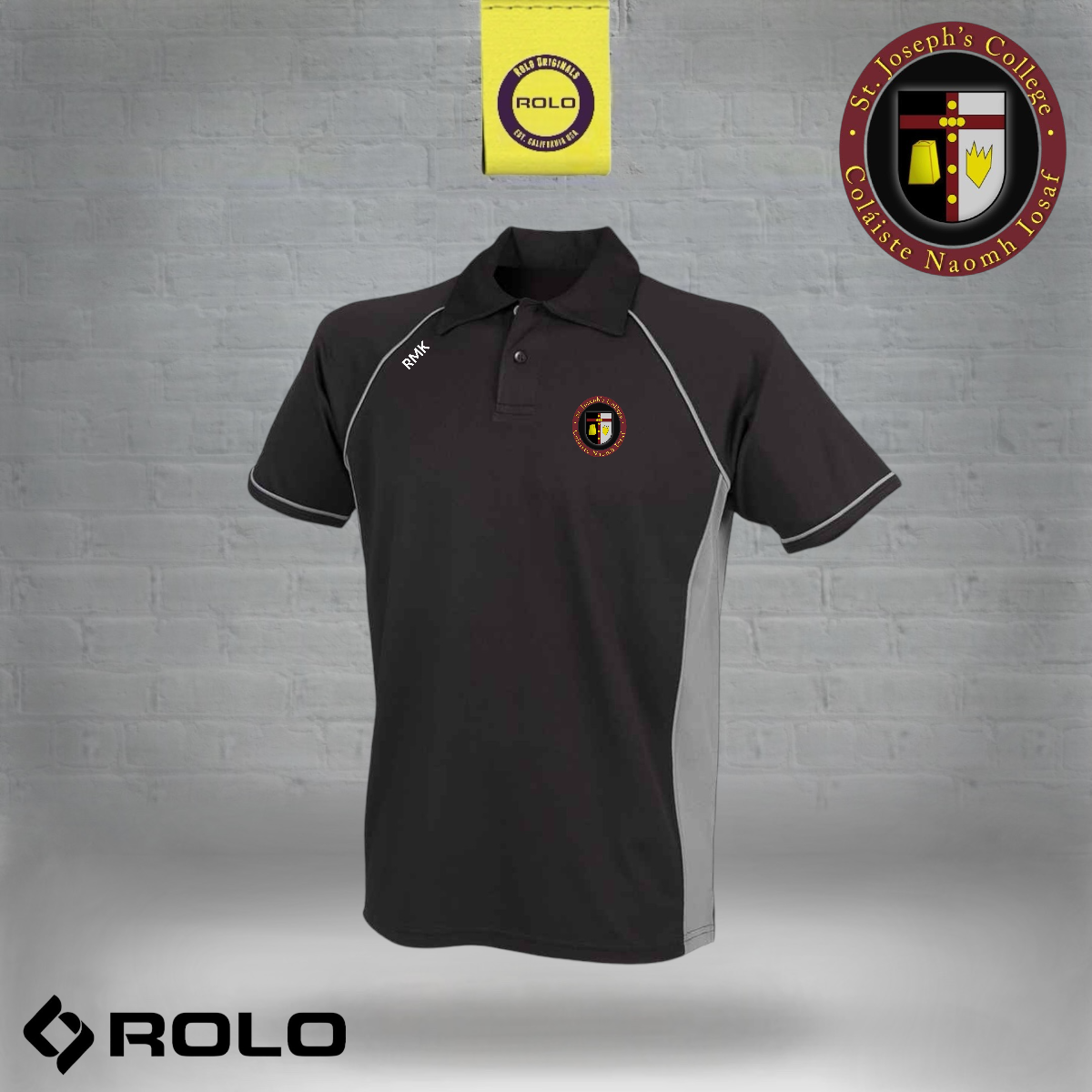 St Joseph's Coalisland - Black & Grey Polo Shirt