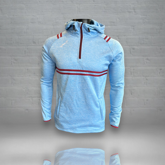 Sky Blue/Maroon Half-zip Hoodie