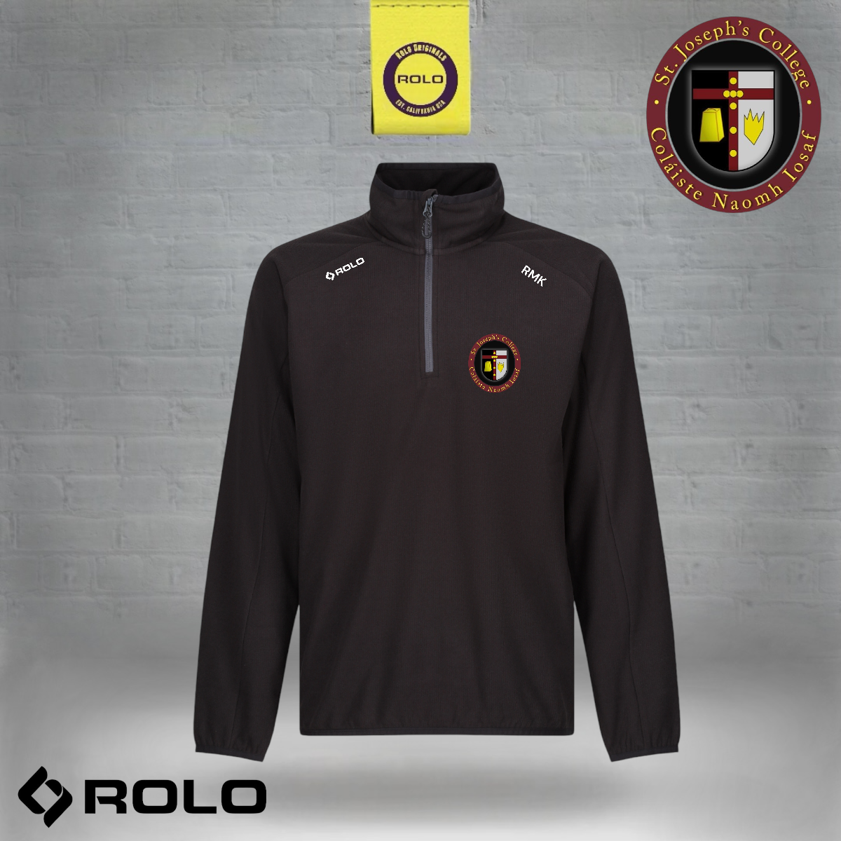 St Joseph's Coalisland - Black & Grey Half Zip Fleece