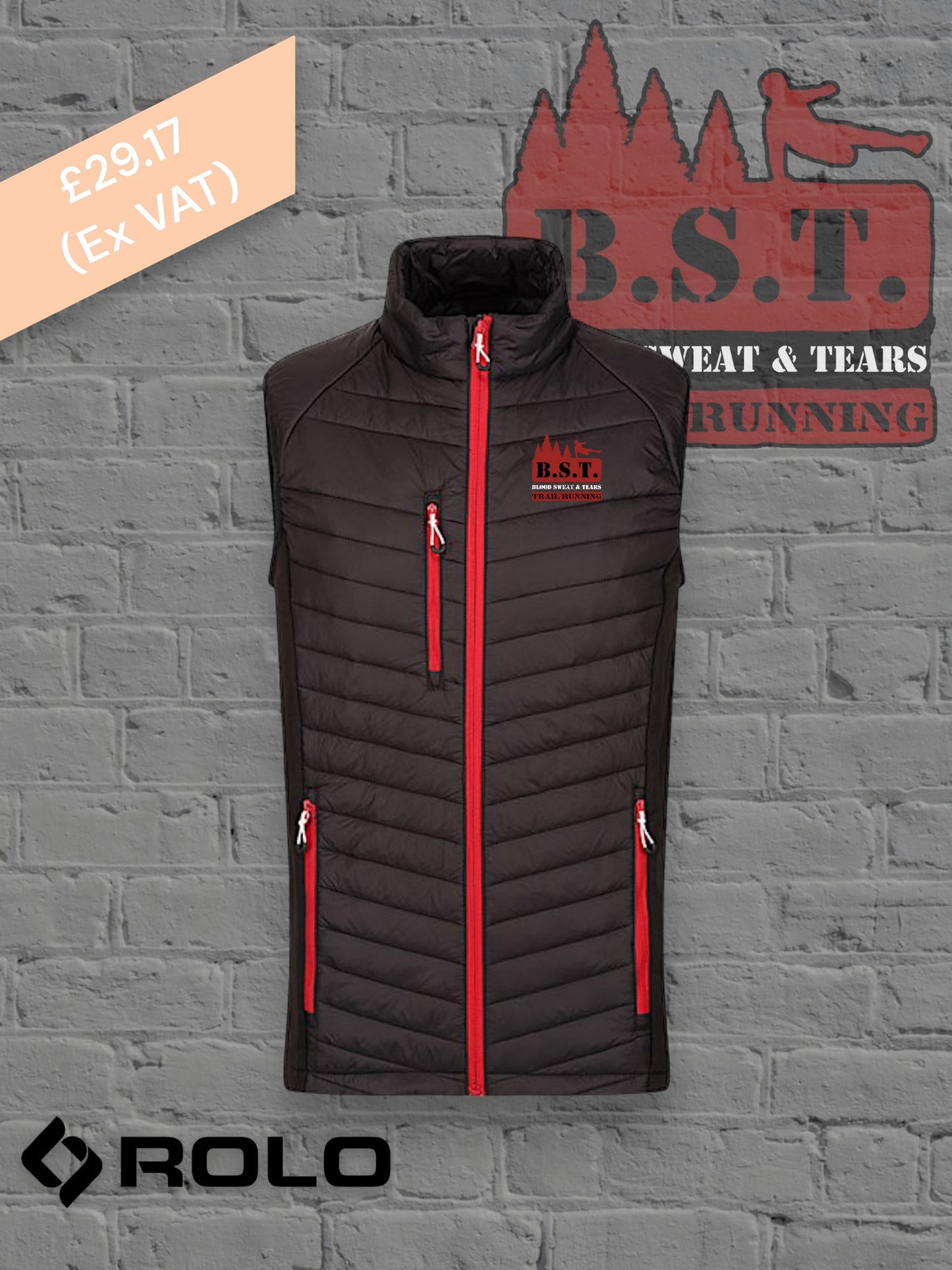 Black/Red B.S.T. Gilet Body Warmer