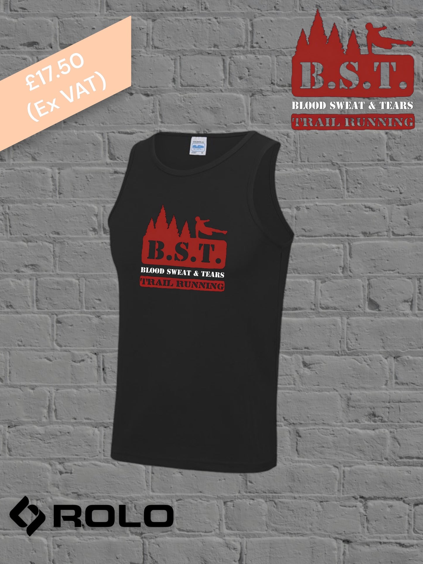 Black B.S.T. Sports vest top