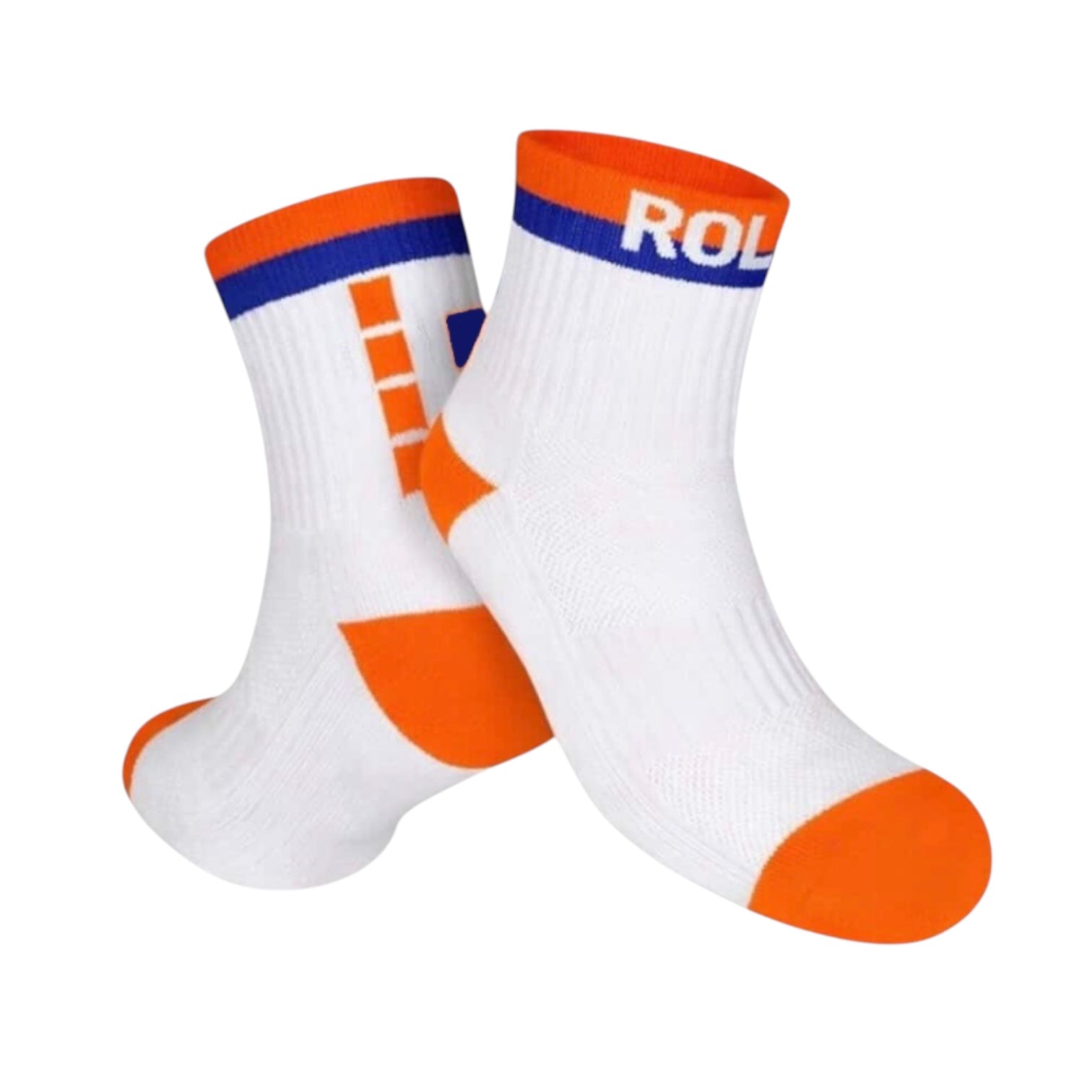 Low Rise Cushioned Ankle Socks - Orange/Blue/White
