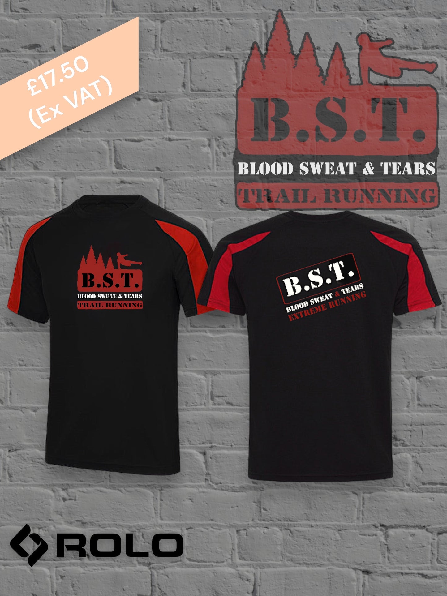 Black/Red B.S.T. Sports top