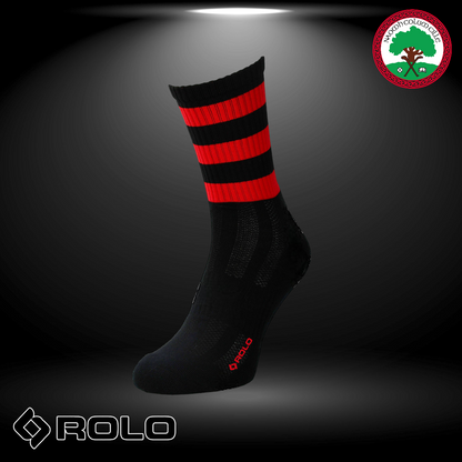 Naomh Colum Cille - Black/Red Hooped Socks