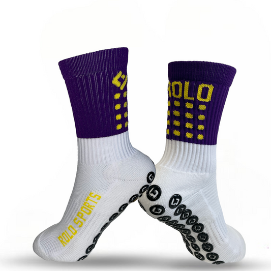 Purple & Yellow Grip Sports Socks