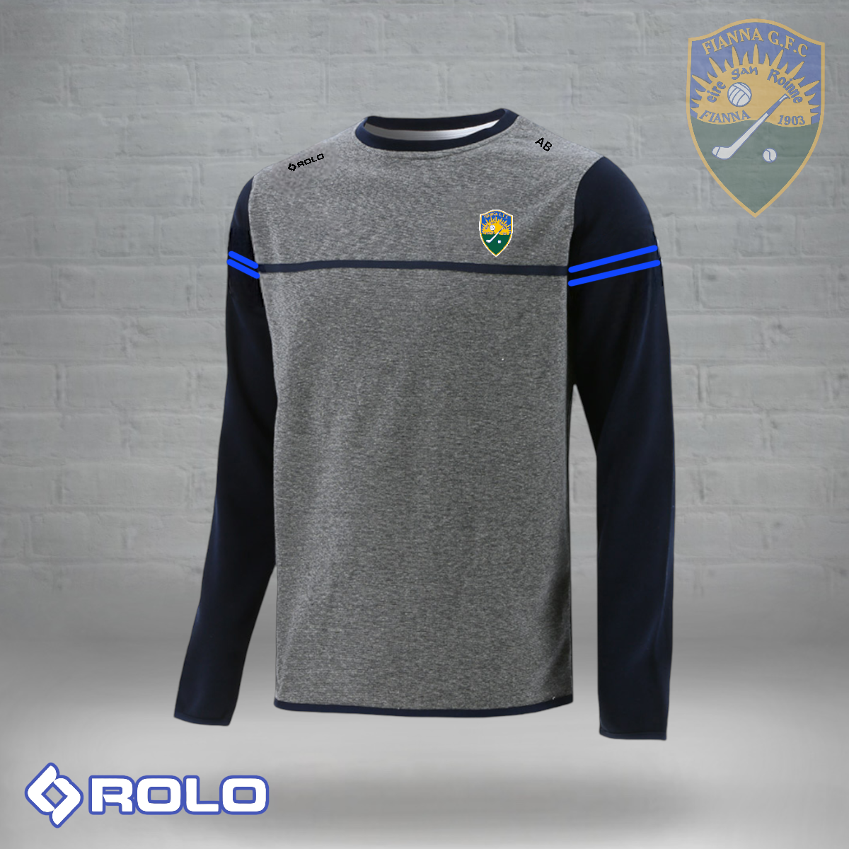 Coalisland Na Fianna GFC – Grey Crew Neck Jumper