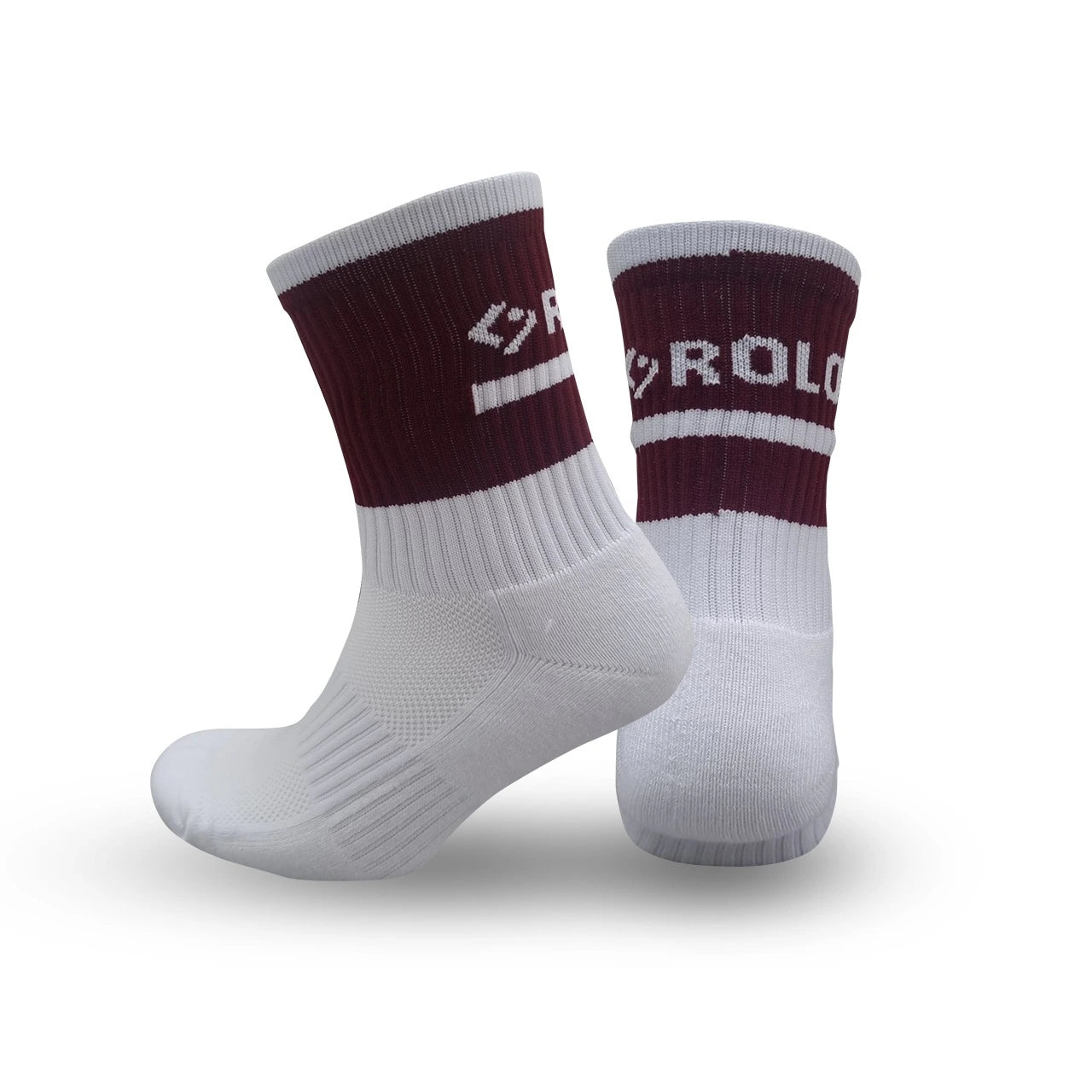 Core Mid-Socks - Maroon/White – Rolo Sports