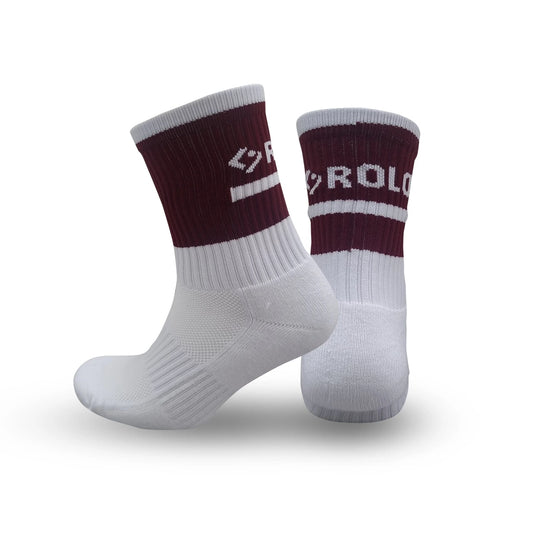 Core Mid-Socks - Maroon/White