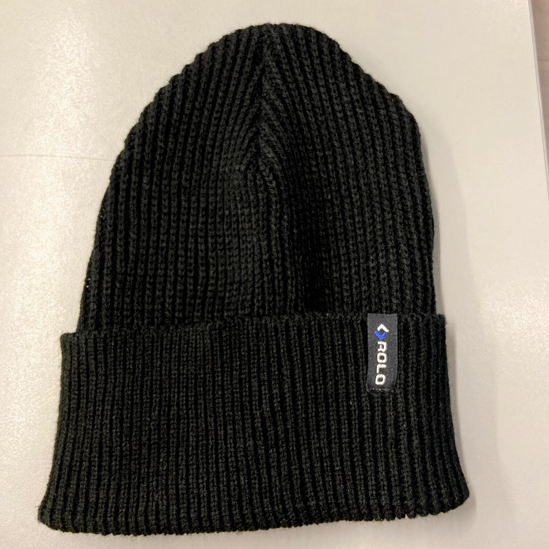 Soft Rib Knit Beanie Hat – Black