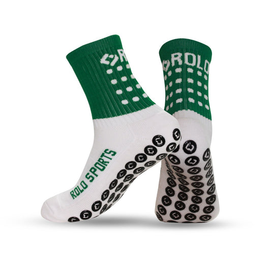 Green & White Cushioned Sports Socks