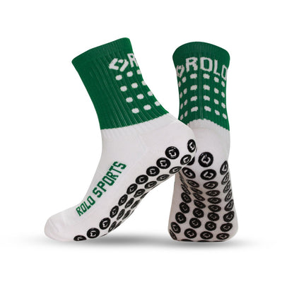 Green & White Grip Sports Socks – Rolo Sports