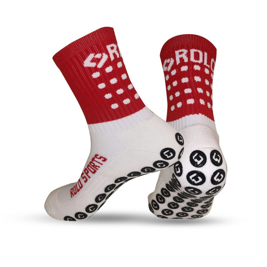 Red & White Grip Sports Socks
