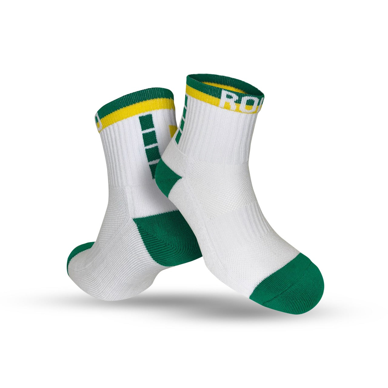 Low Rise Cushioned Ankle Socks - Green/Yellow/White