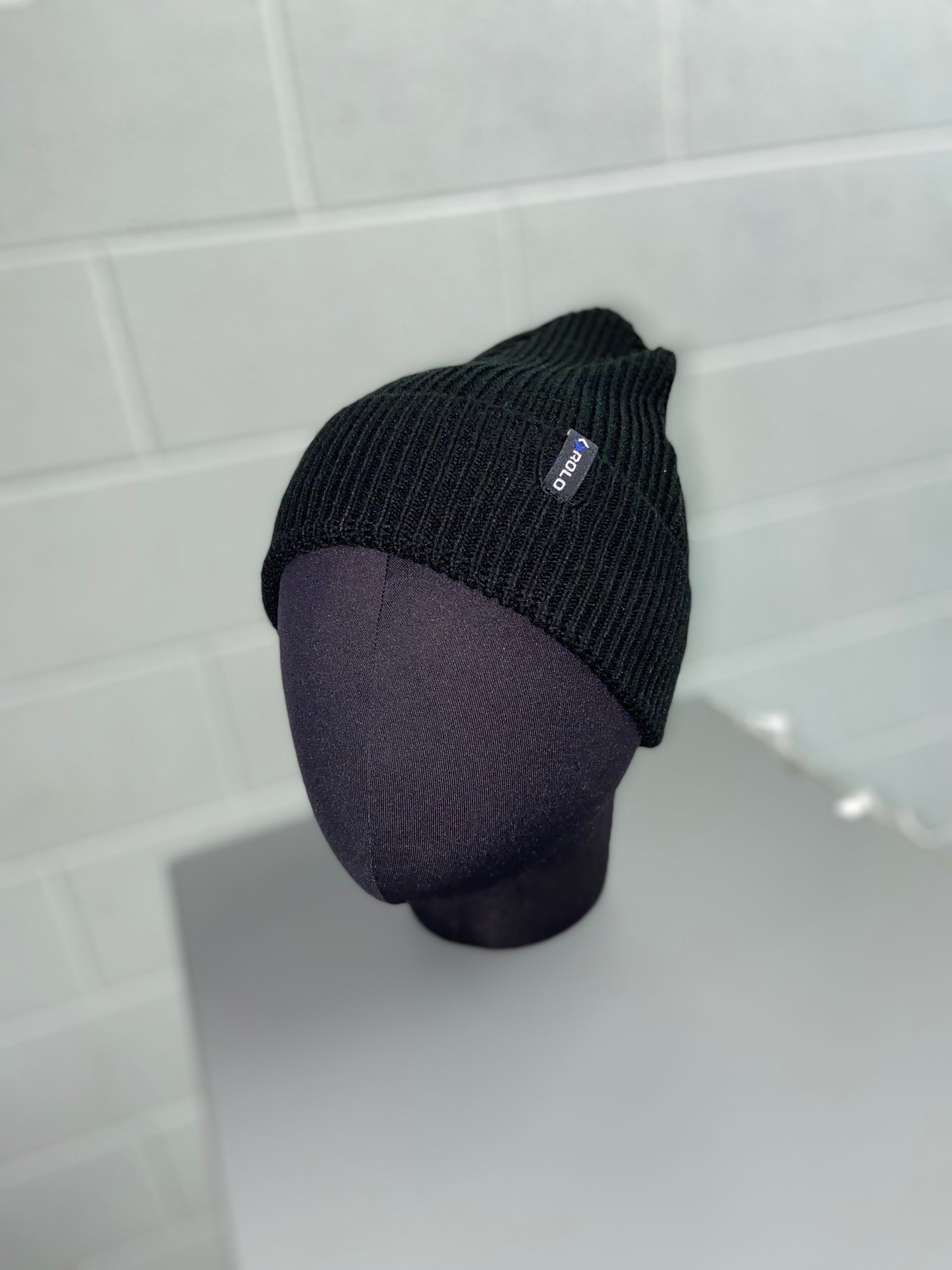 Soft Rib Knit Beanie Hat – Black