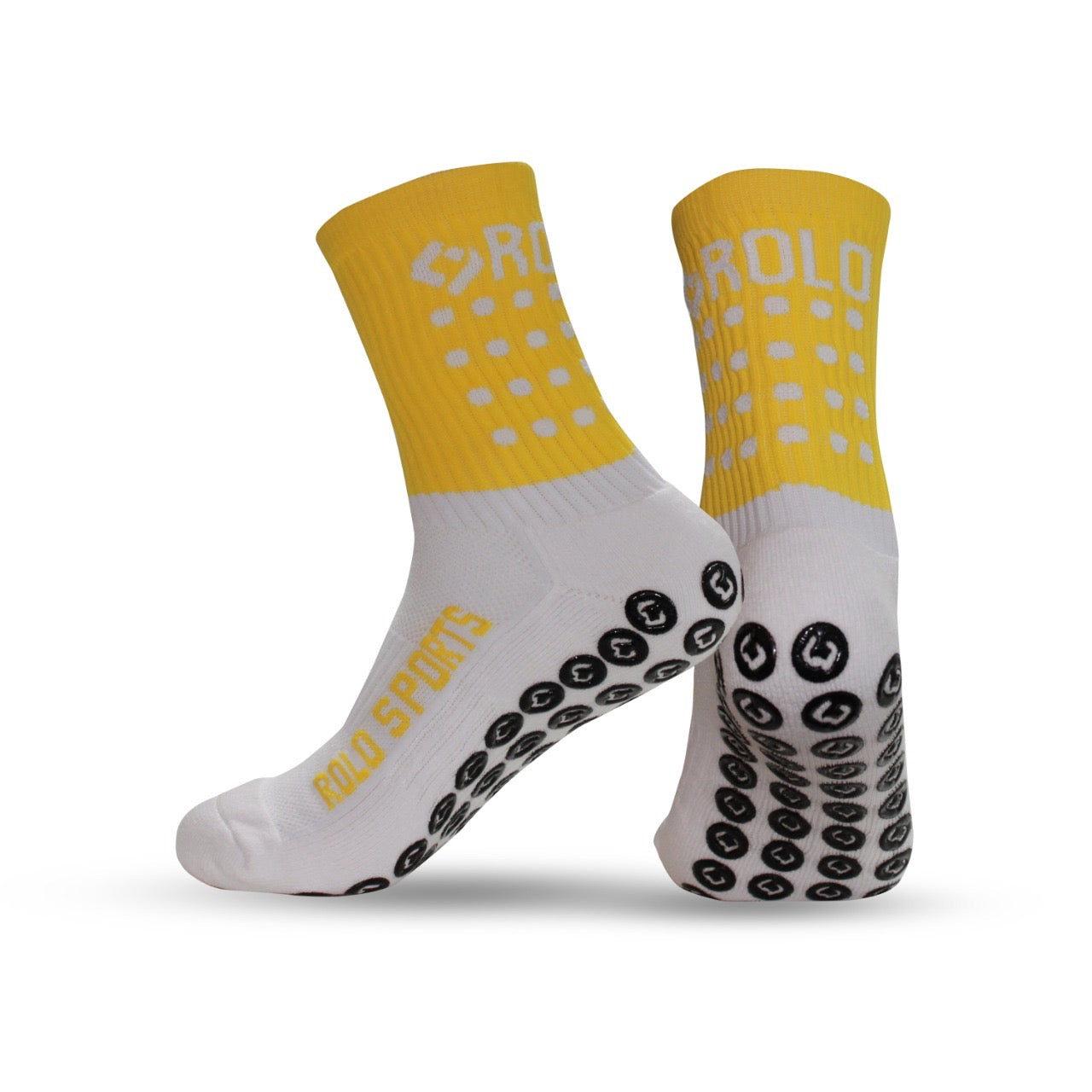Yellow & White Grip Sports Socks – Rolo Sports